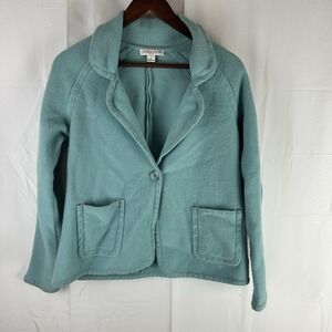 Women's Pendelton Lambs Wool Teal Jacket Blazer Long Sleeve Size Small Read